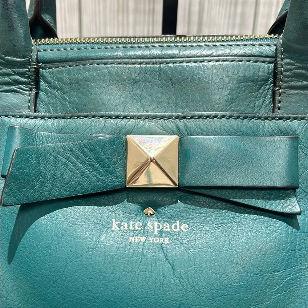 Kate Spade Green Satchel with Bow Detail Crossbody Bag